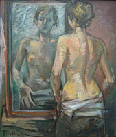 Zwiegespräch, 1986 Öl, 100 x 85 cm