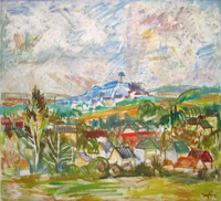Panorama Hartmannsdorf, 1993 Öl, 111 x 122 cm