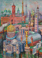 Berlin simultan, 2001 Mischtechnik, 130 x 95 cm