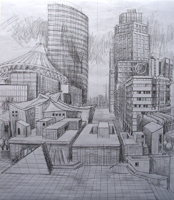 Potsdamer Platz IV, 2002 Mischtechnik, 54,6x48 cm