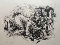 Inferno, 1967 Lithografie, S/W, 31x41 cm